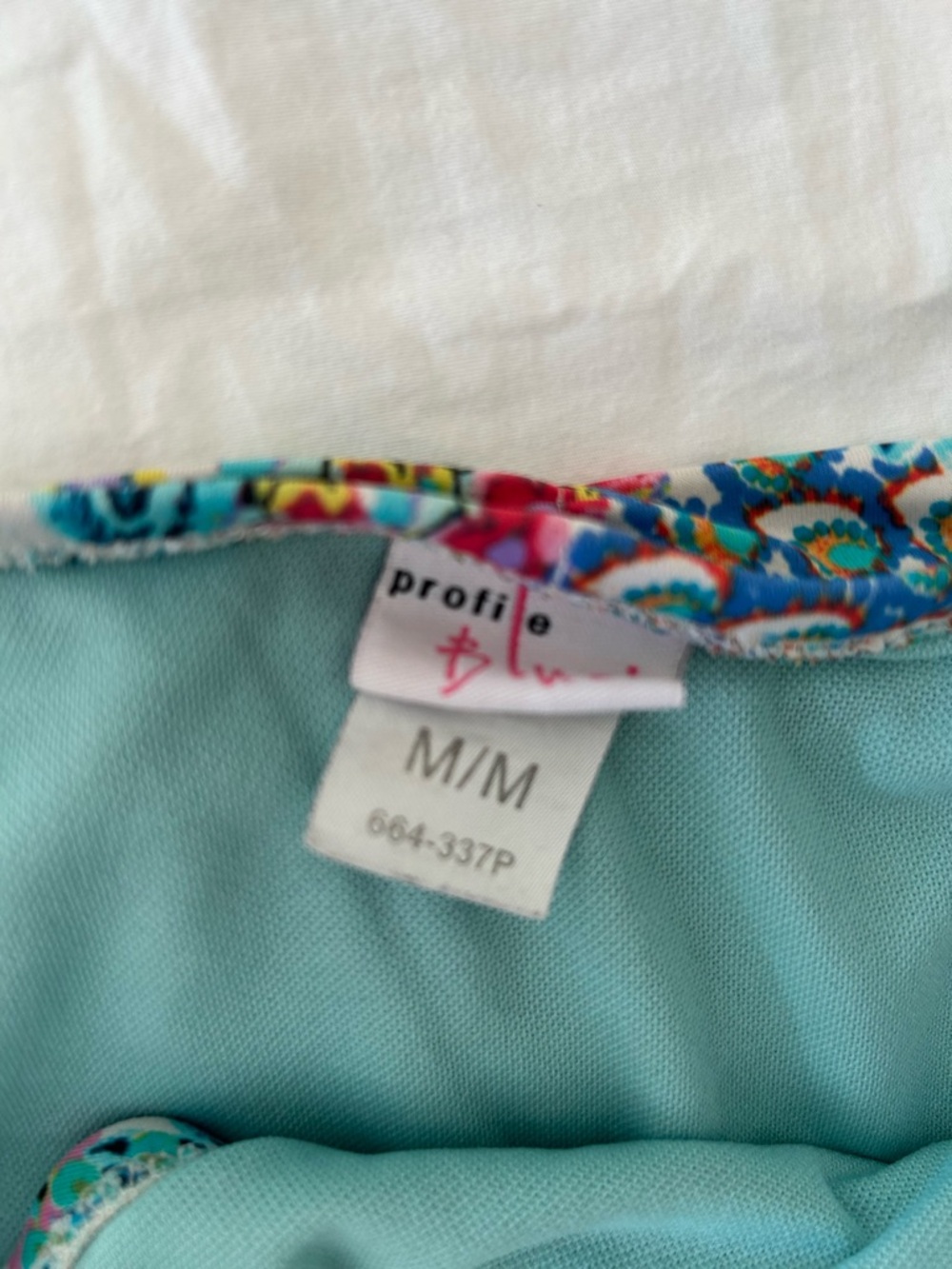 Profile Blue Bathing Suit Bottom Floral Teal Colorful Bikini Medium - Picture 3 of 6